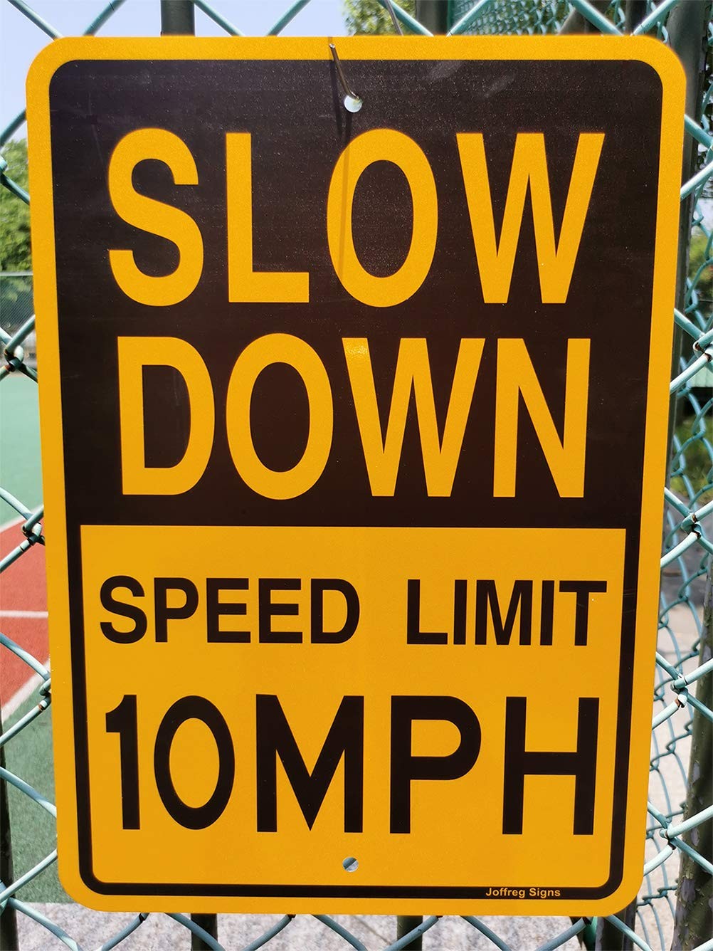 2 PCS Slow Down Speed Limit 10 MPH Sign 17×12 Inch Reflective Aluminum