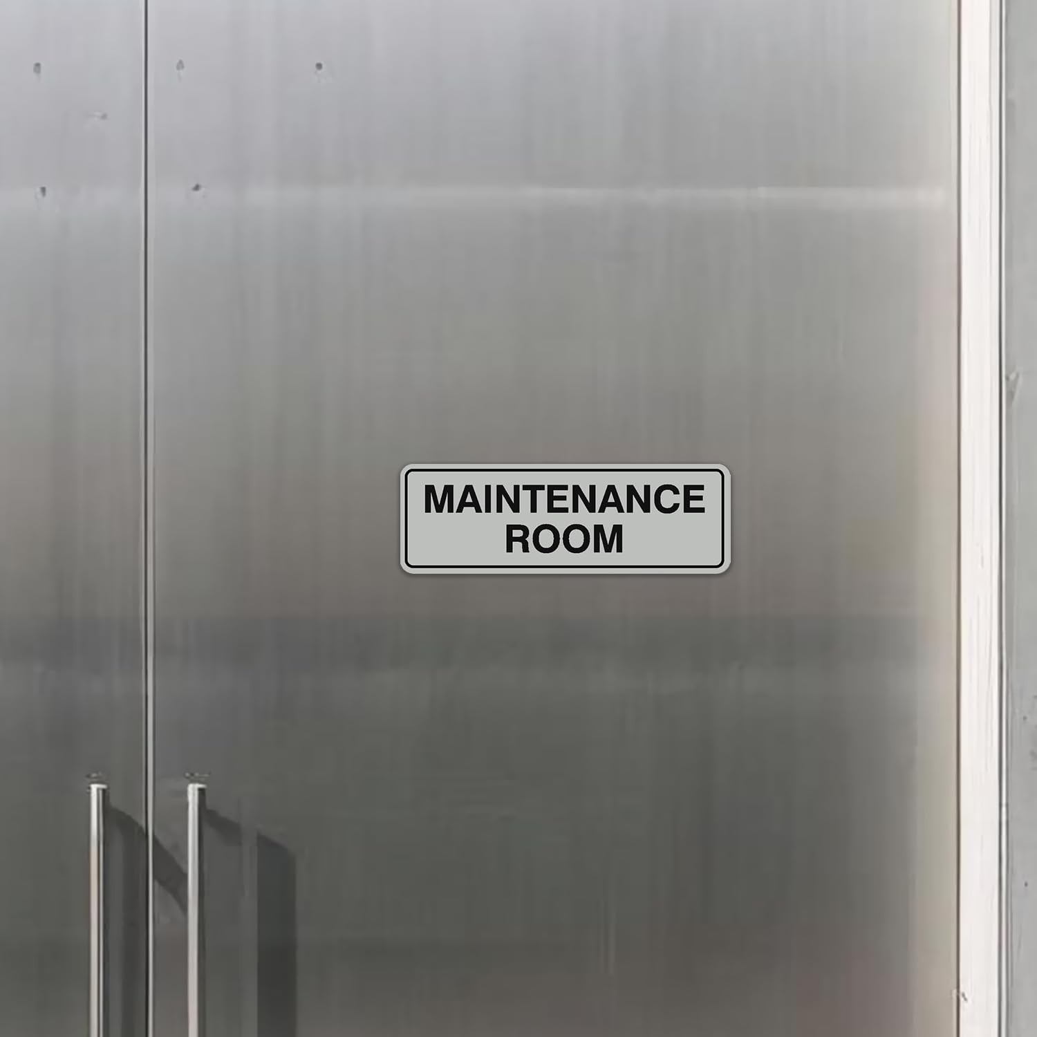 Large Standard Maintenance Room Sign Brushed Silver Wall Door Plaque Decor
