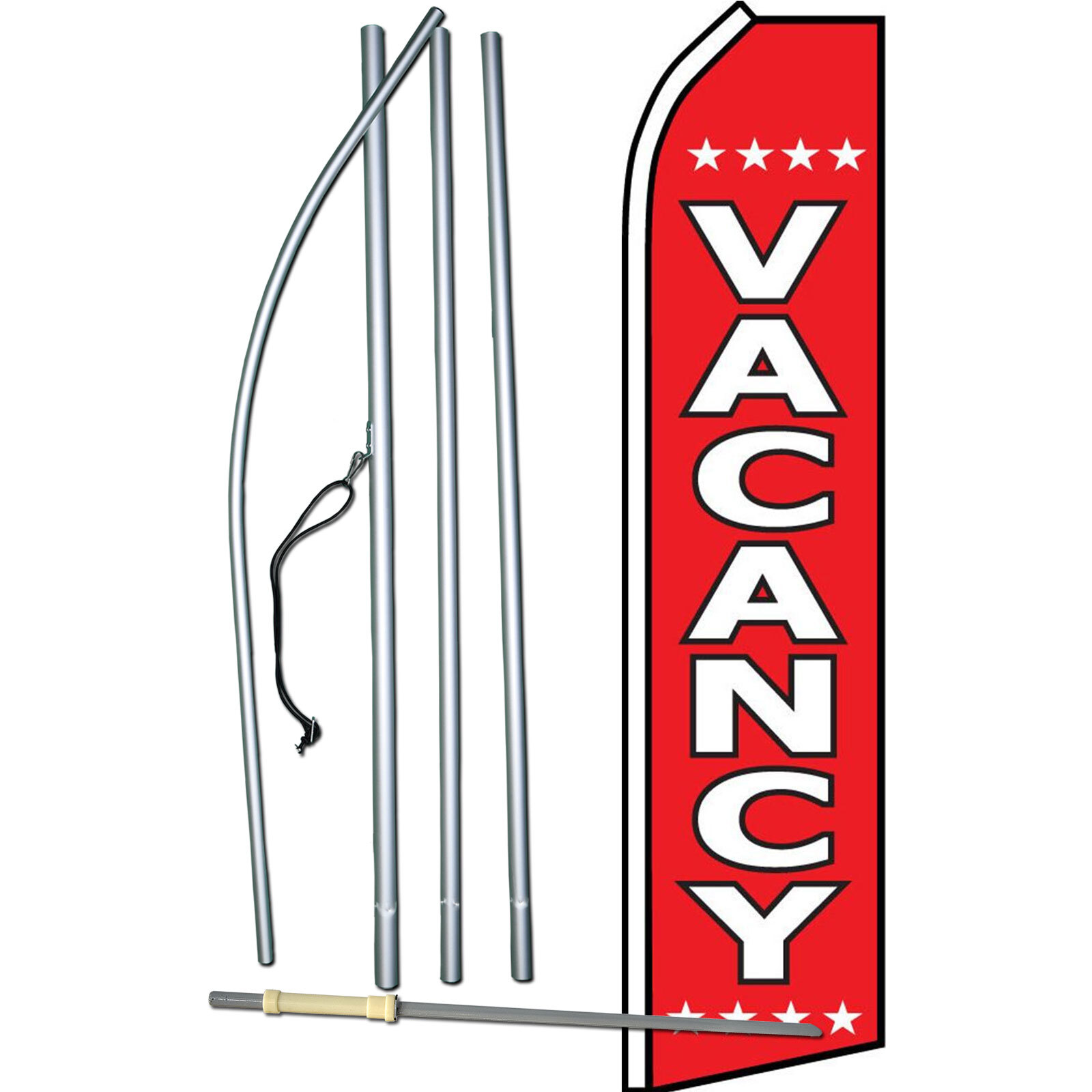 Vacancy Starts Flag with Flag Pole and Spike