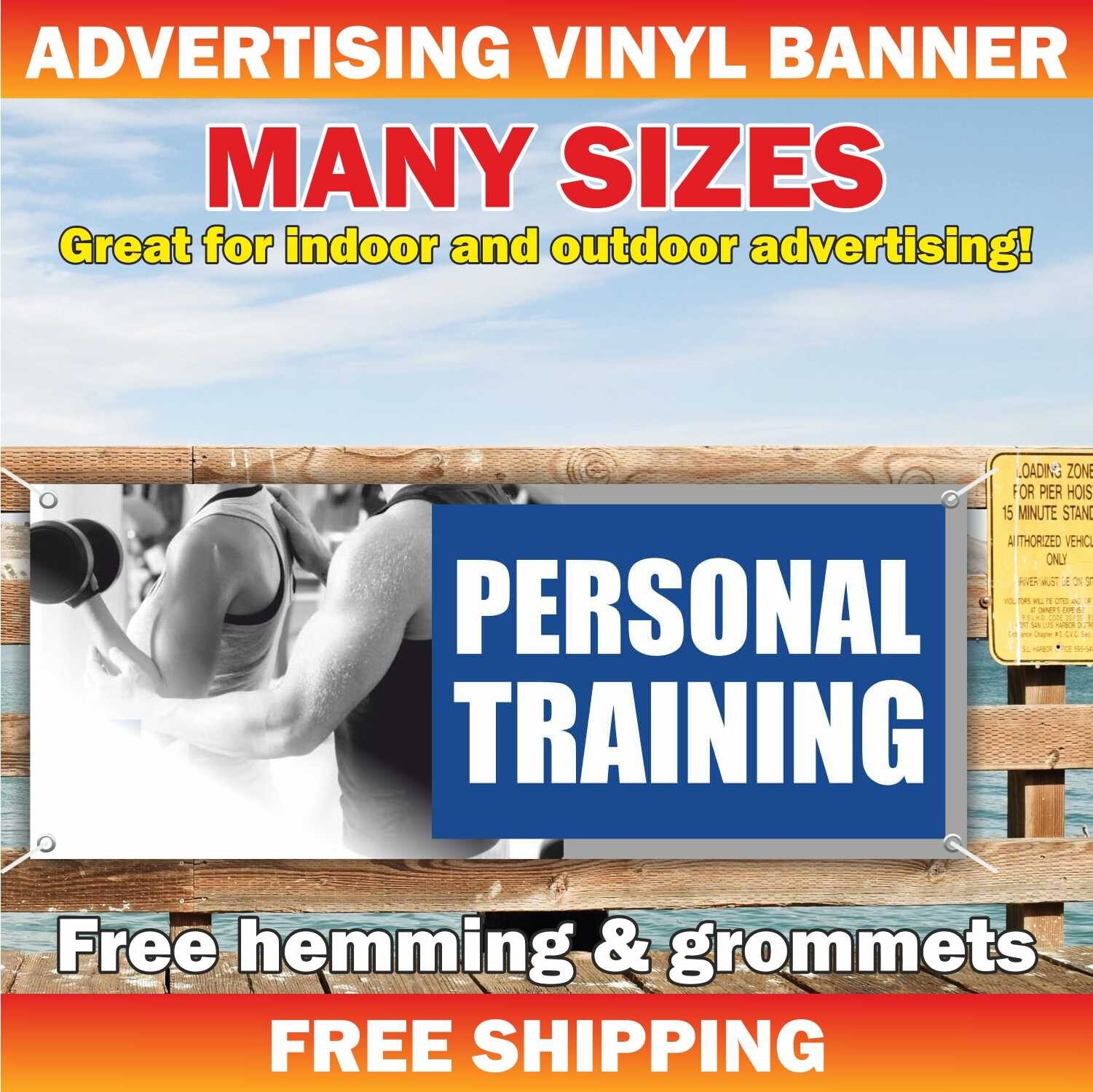 PERSONAL TRAINING Advertising Banner Vinyl Sign Coach Gym CrossFit