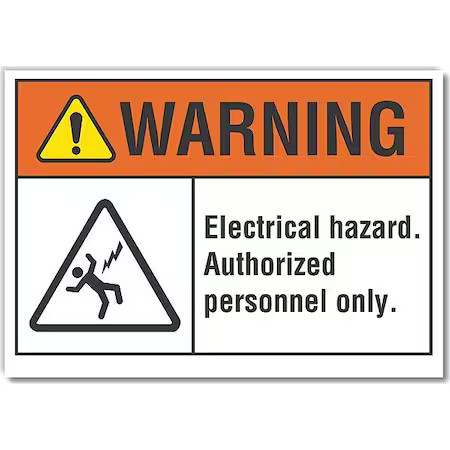 Lyle Lcu6-0021-Ed_14X10 Warning Sign, 14″W, 10″ H, 0.004″ Thickness,