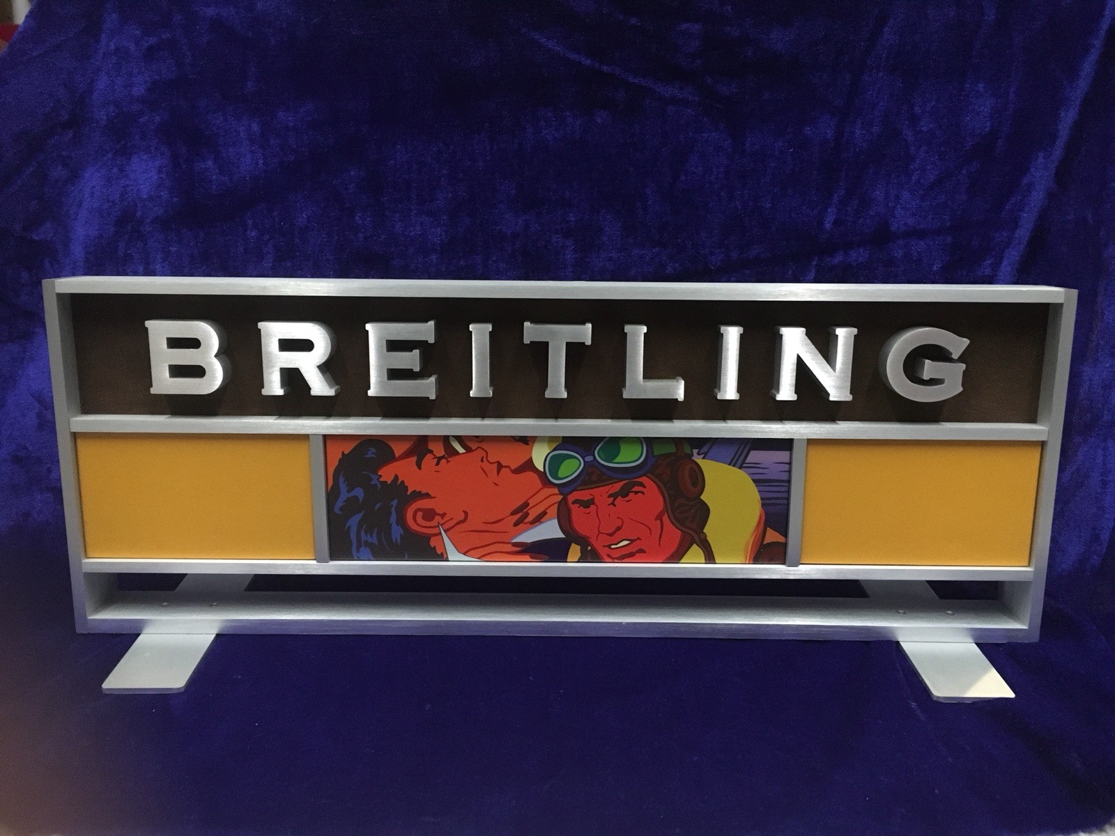 NEW Breitling Emblem Aluminum Retail Two – Sided Sign 7” X 18”