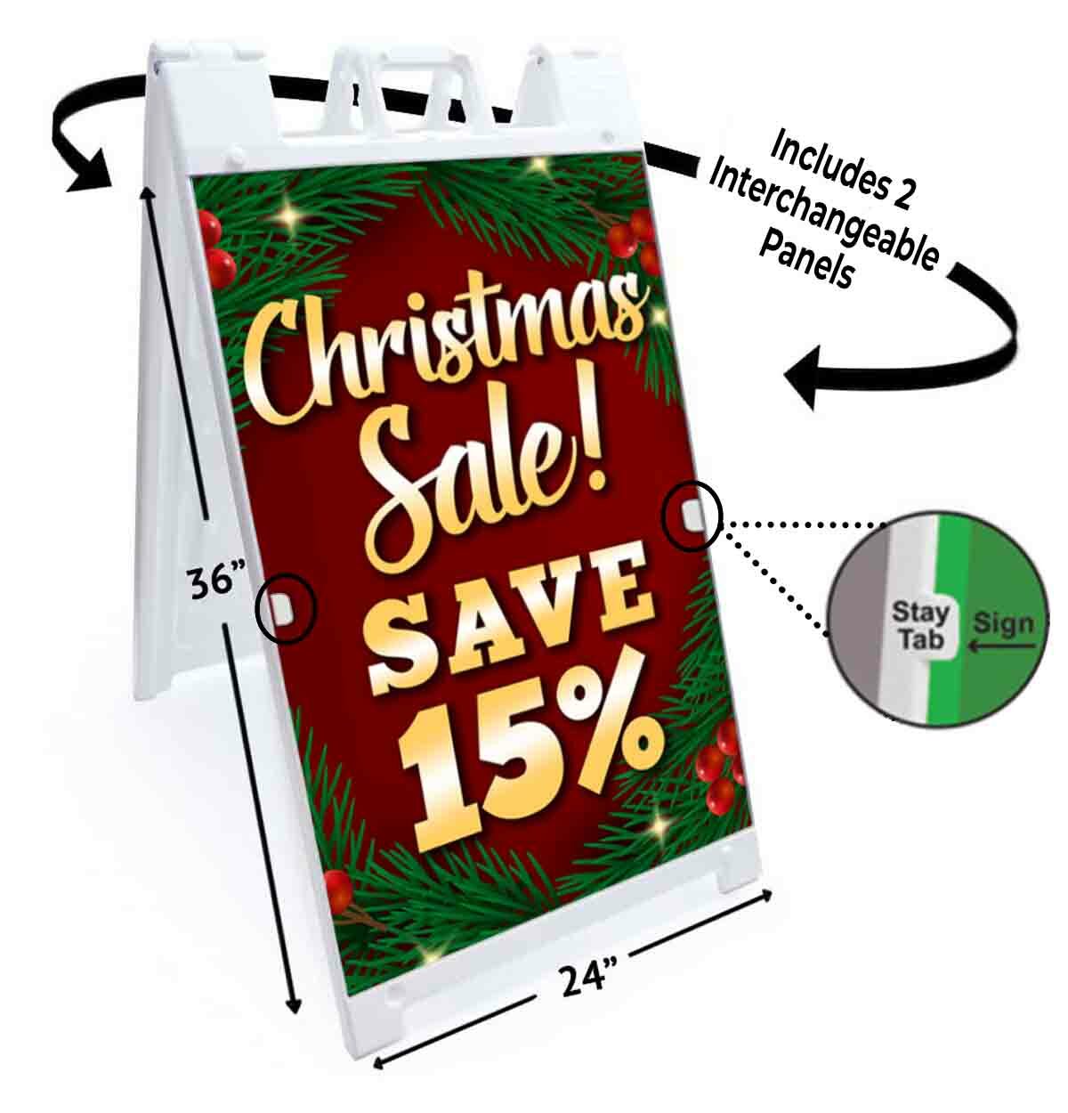 CHRISTMAS SALE SAVE 15% Signicade 24×36 A Frame Sidewalk Sign Double Sided