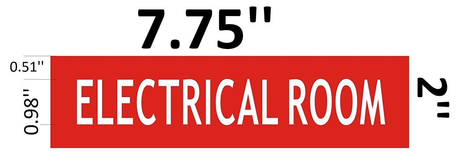ELECTRICAL ROOM SIGN -red Aluminium (2 X 7.75)-REF24-1027