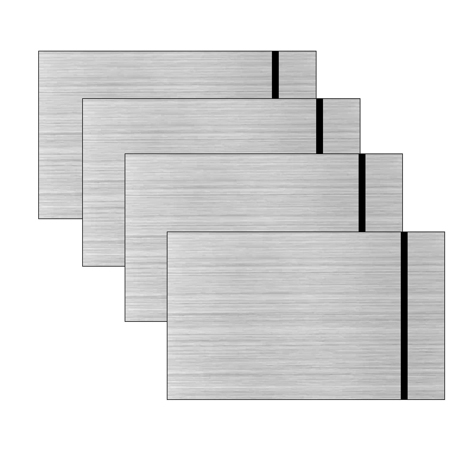 Brushed Silver/Black ABS Plastic Sheet Laser Engrave TwoTone 12×8 Inch 4 PCS