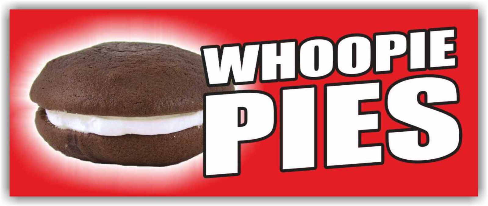WHOOPIE PIES Advertising Banner Vinyl Sign Cookie Sweets Maine cake pie sandwich