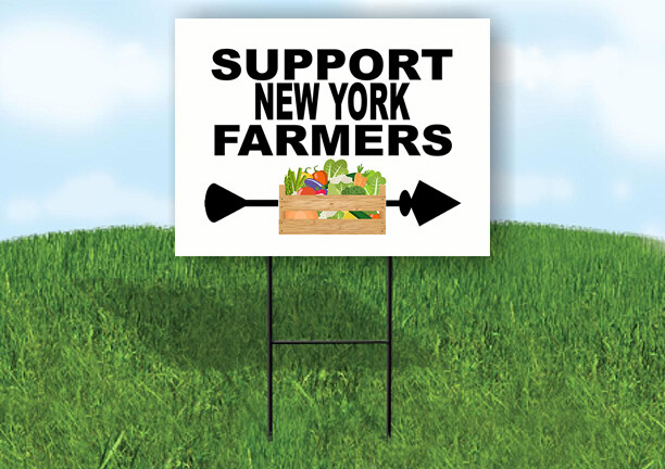 NEW YORK SUPPORT FARMERS RIGHT ARROW Yard Sign w Stand LAWN SIGN Single