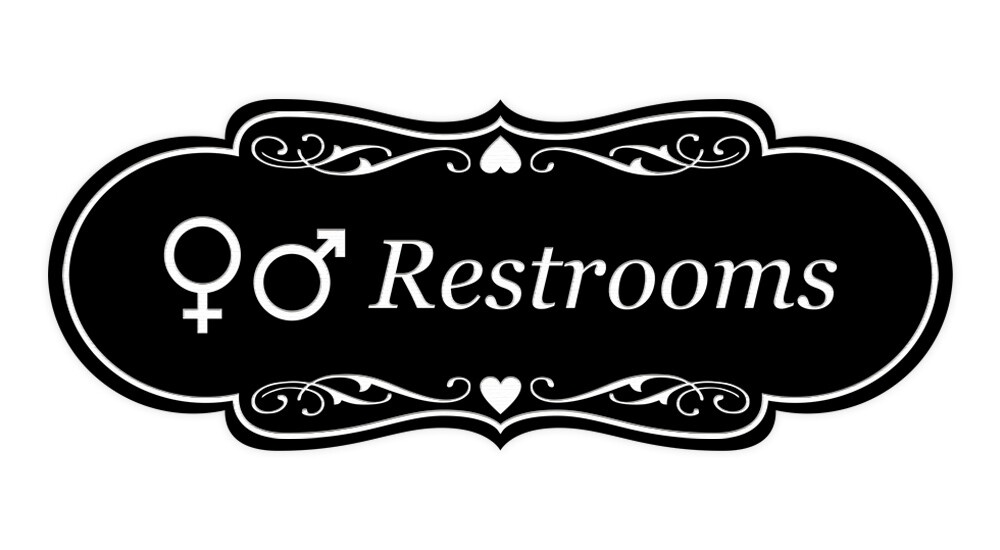 Designer Restrooms Gender Symbols Wall or Door Sign