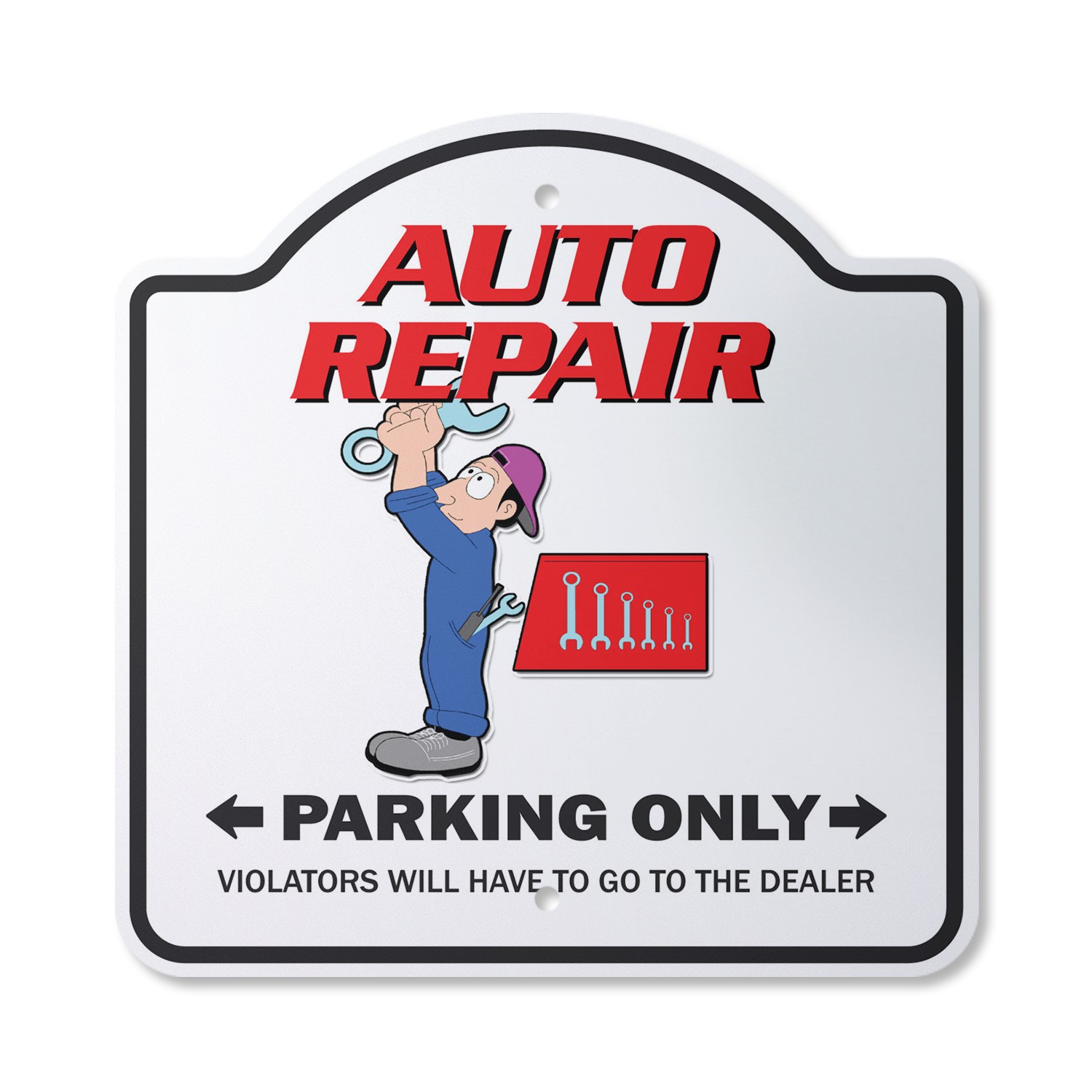 Auto Repair Parking Plastic Novelty Sign Technician Mechanic Shop Car