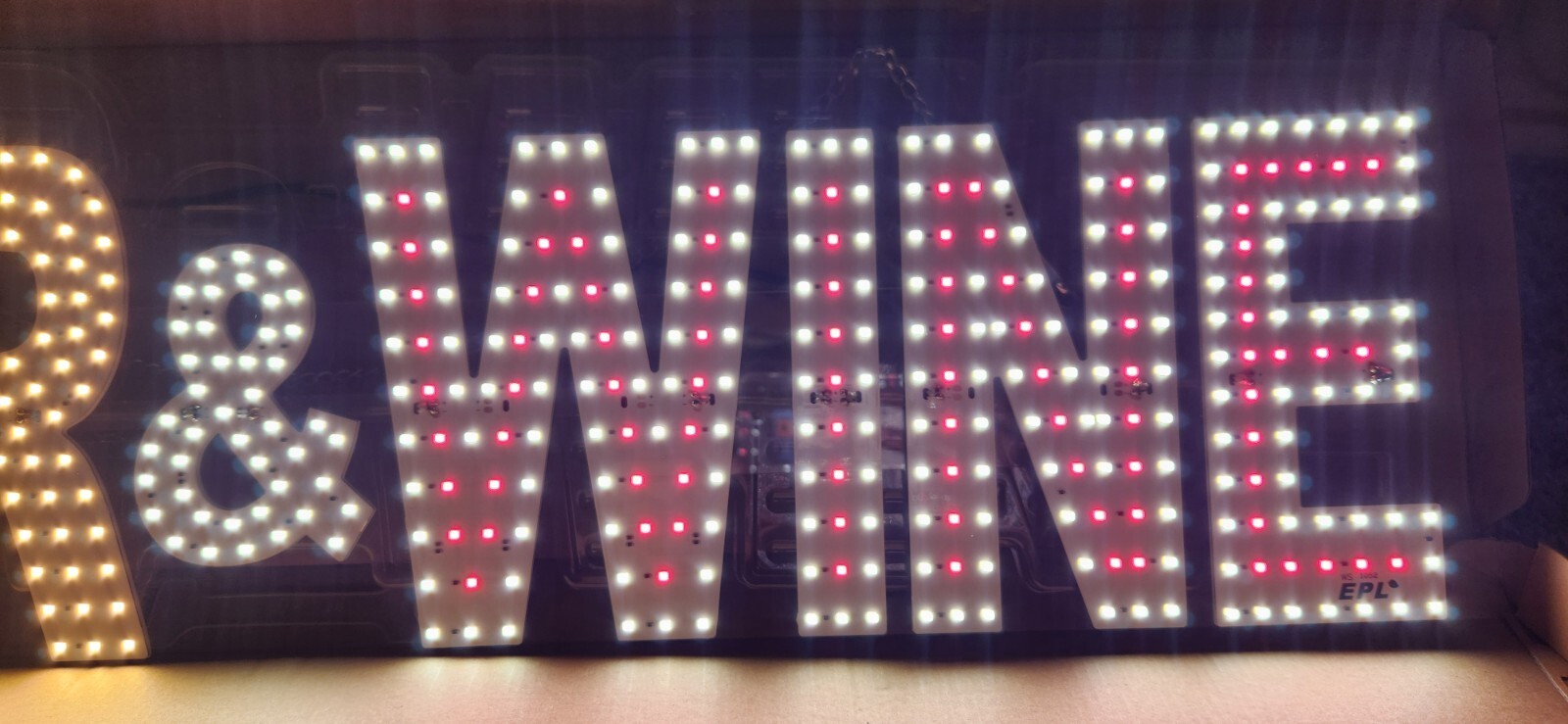 90x20x3.5CM SUPER BRIGHT Beer And Wine Business Sign in Red & White
