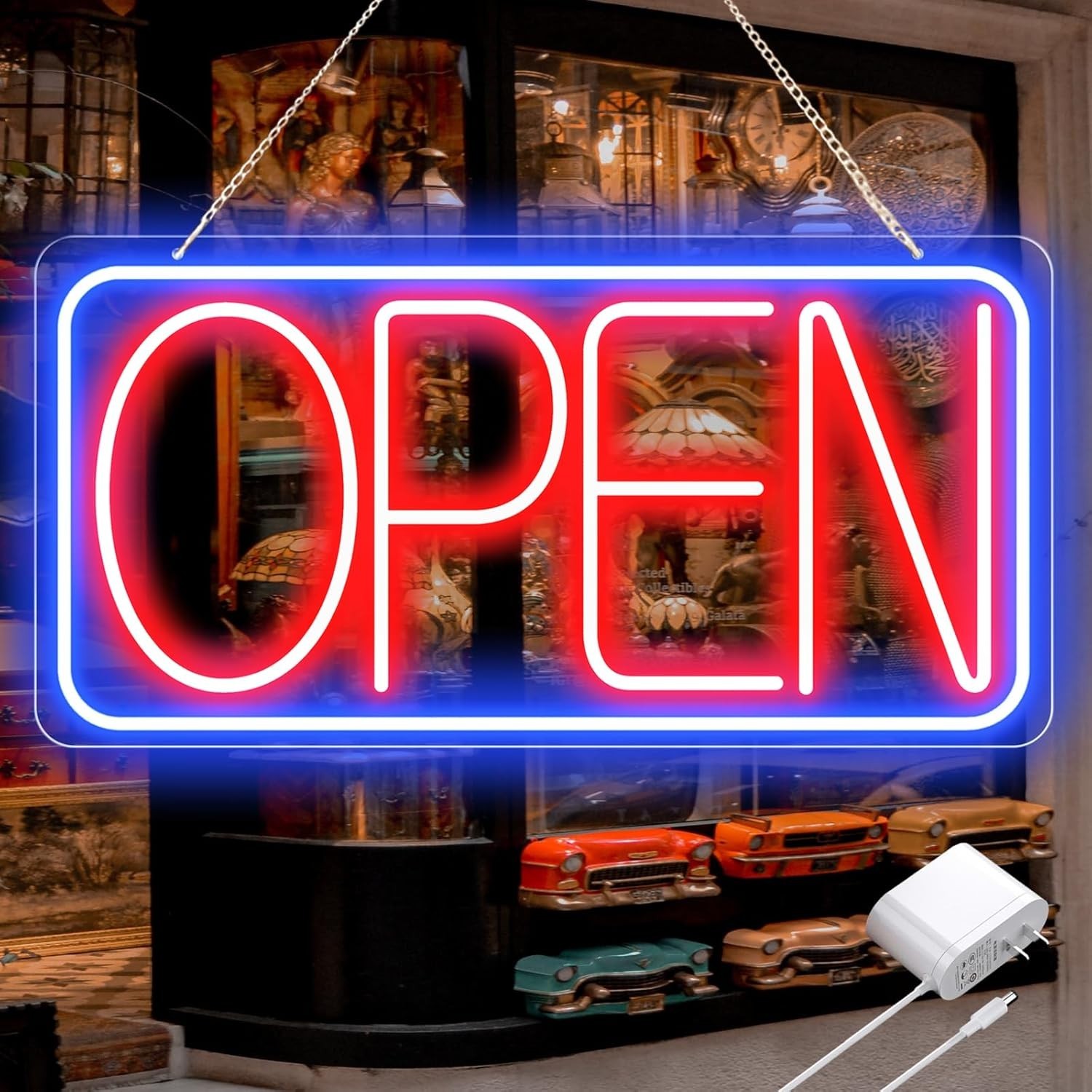 22″ X 11″ Led Neon Open Signs for Business Ultra Bright Plug In Electric Light