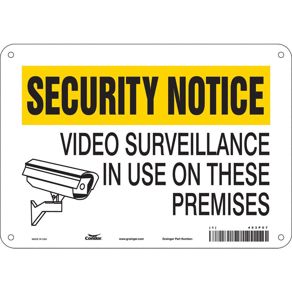 CONDOR 453P07 Safety Sign,7 in x 10 in,Polyethylene 453P07