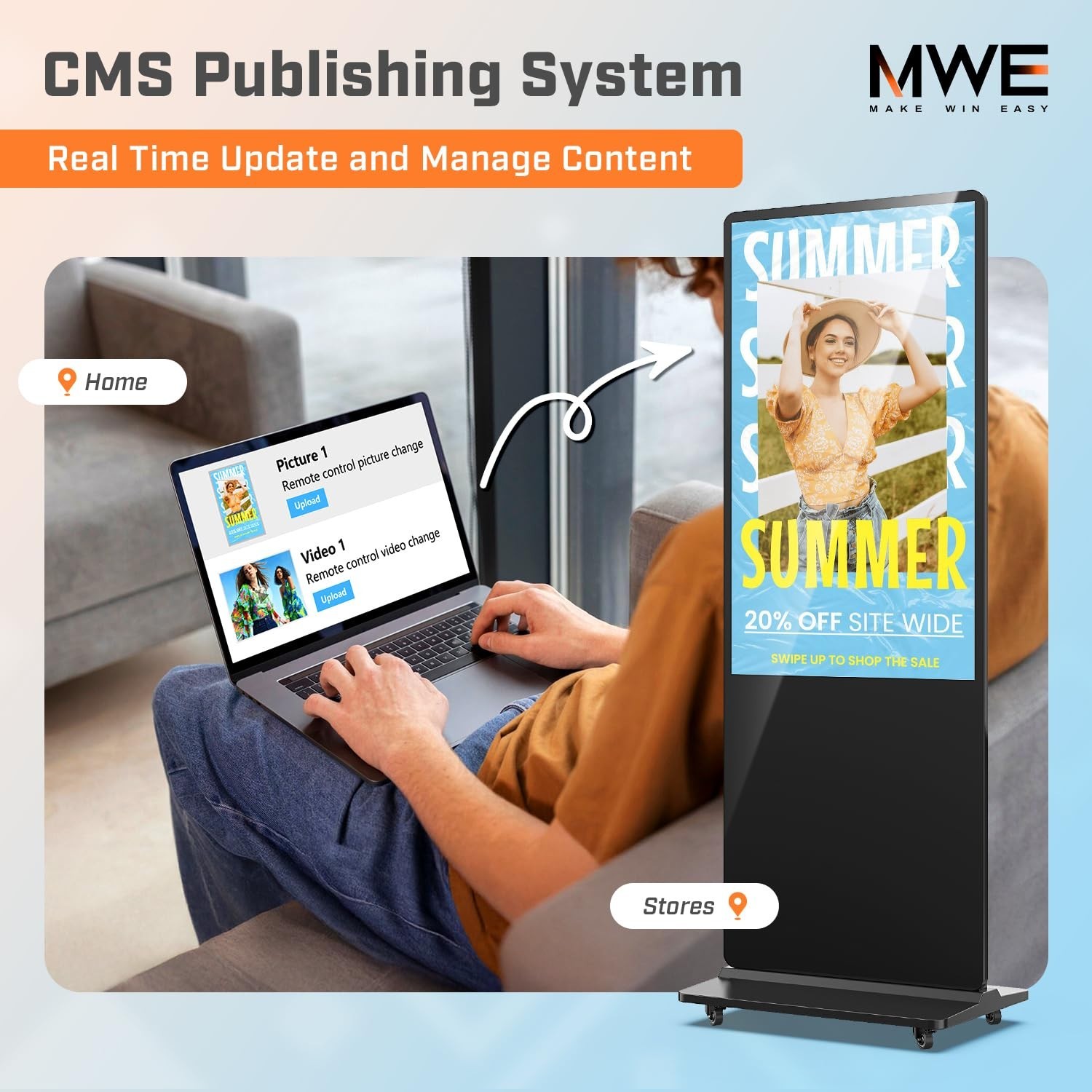Indoor Floor Standing Digital Signage Advertising Display Kiosk LCD Screen