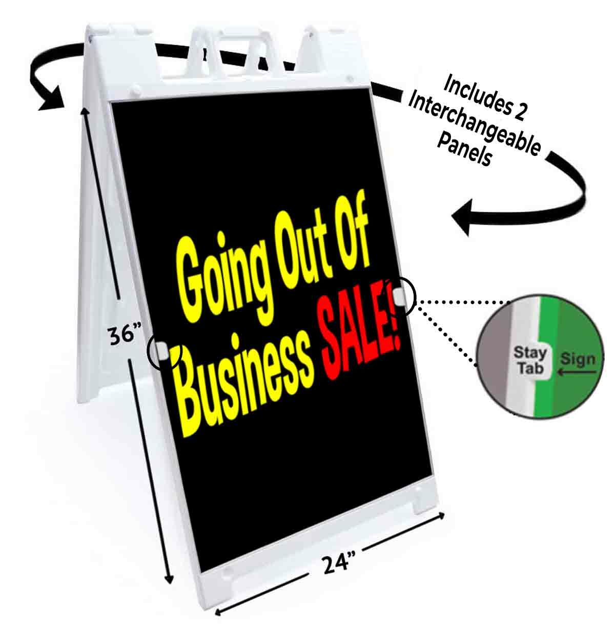 GOING OUT OF BUSINESS SALE Signicade 24×36 Aframe Sidewalk Sign Banner Decal