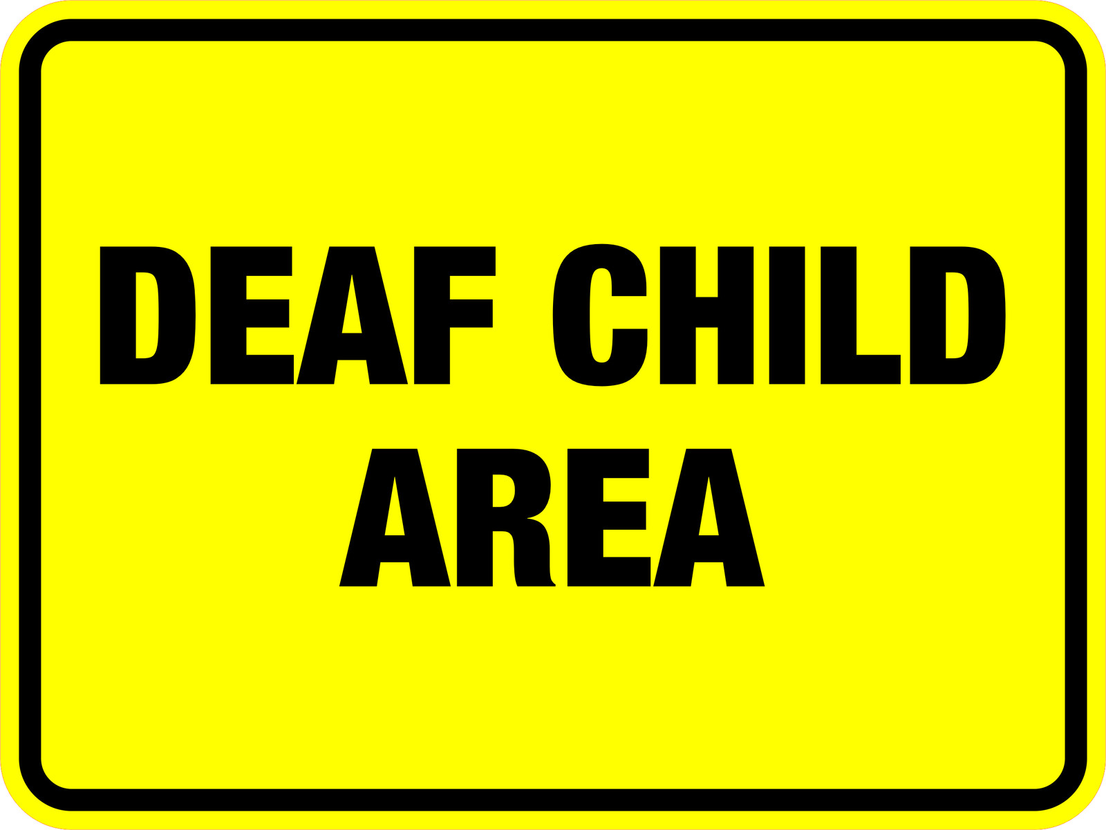Classic Framed Plus Deaf Child Area Wall or Door Sign | Children Safety Sign