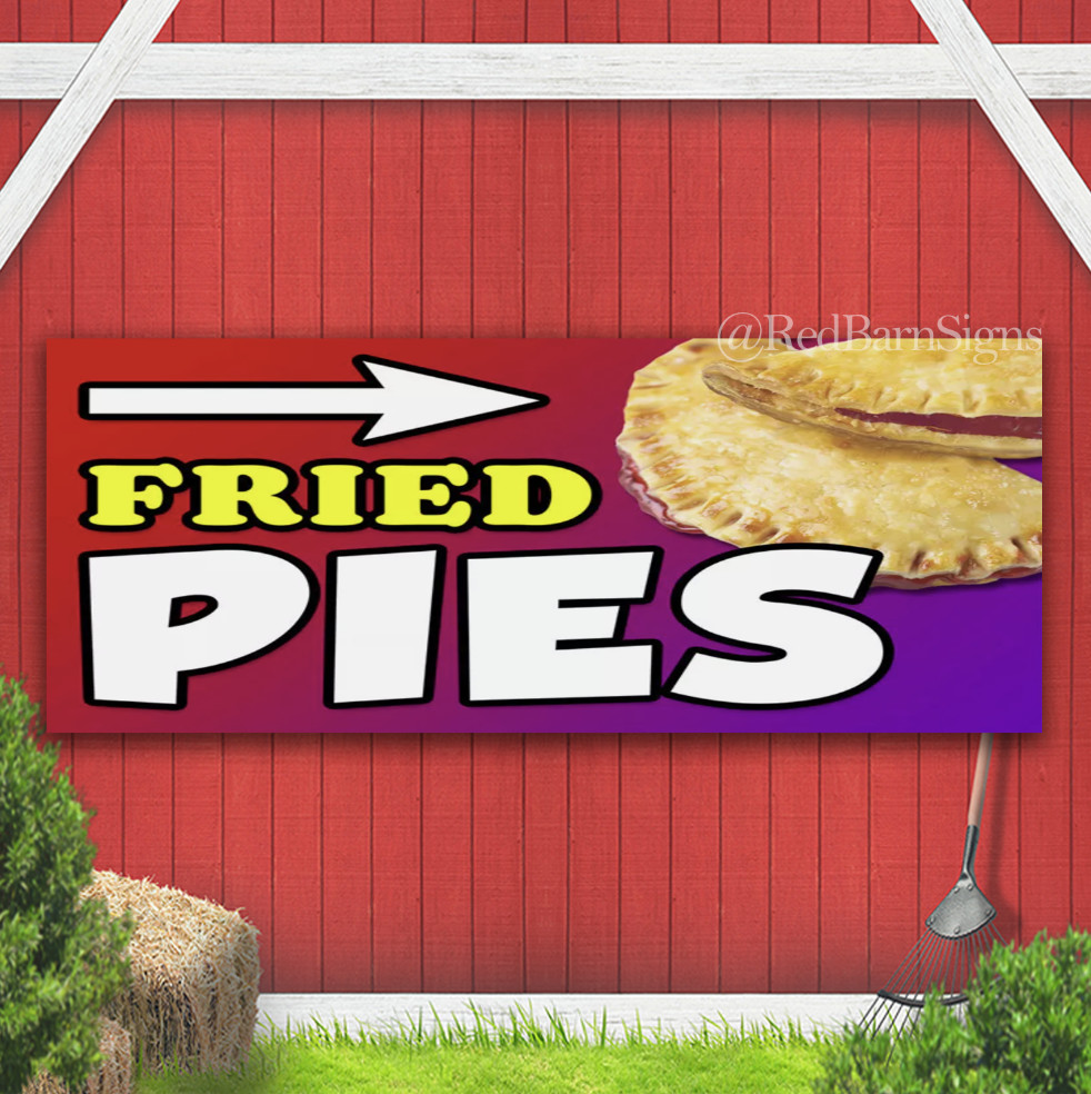 Fried Pies arrow banner sign with grommets