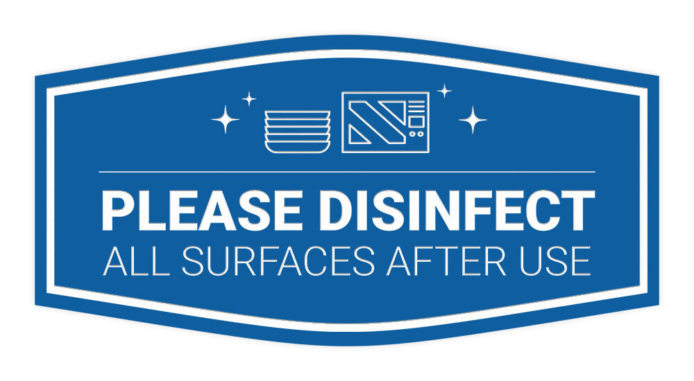 Signs ByLITA Fancy Please Disinfect All Surfaces After Use Wall or Door Sign