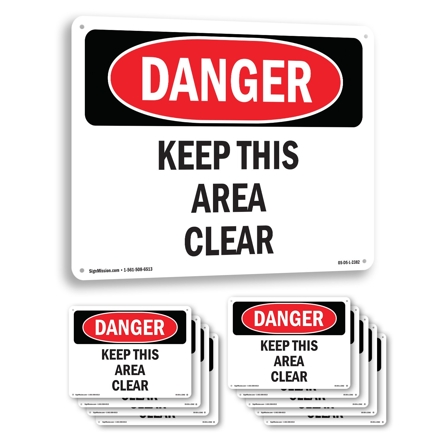 Keep This Area Clear OSHA Danger Sign Metal, Plastic, Or Decal – 5 or 10 Pack