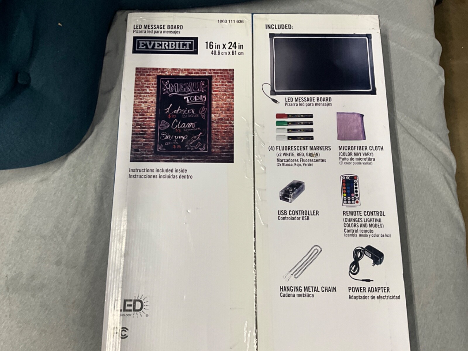 Everbilt 16 in. x 24 in. LED Message Board W/Remote