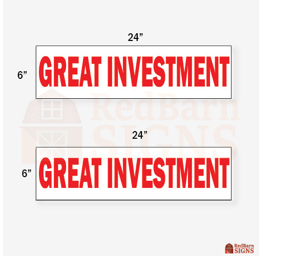 Great Investment 6″x24″ REAL ESTATE RIDER SIGNS Double Sided 2PK – Durable