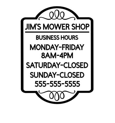 Business Hours Custom Sign Personalized Store Text Vinyl Decal Window Sticker