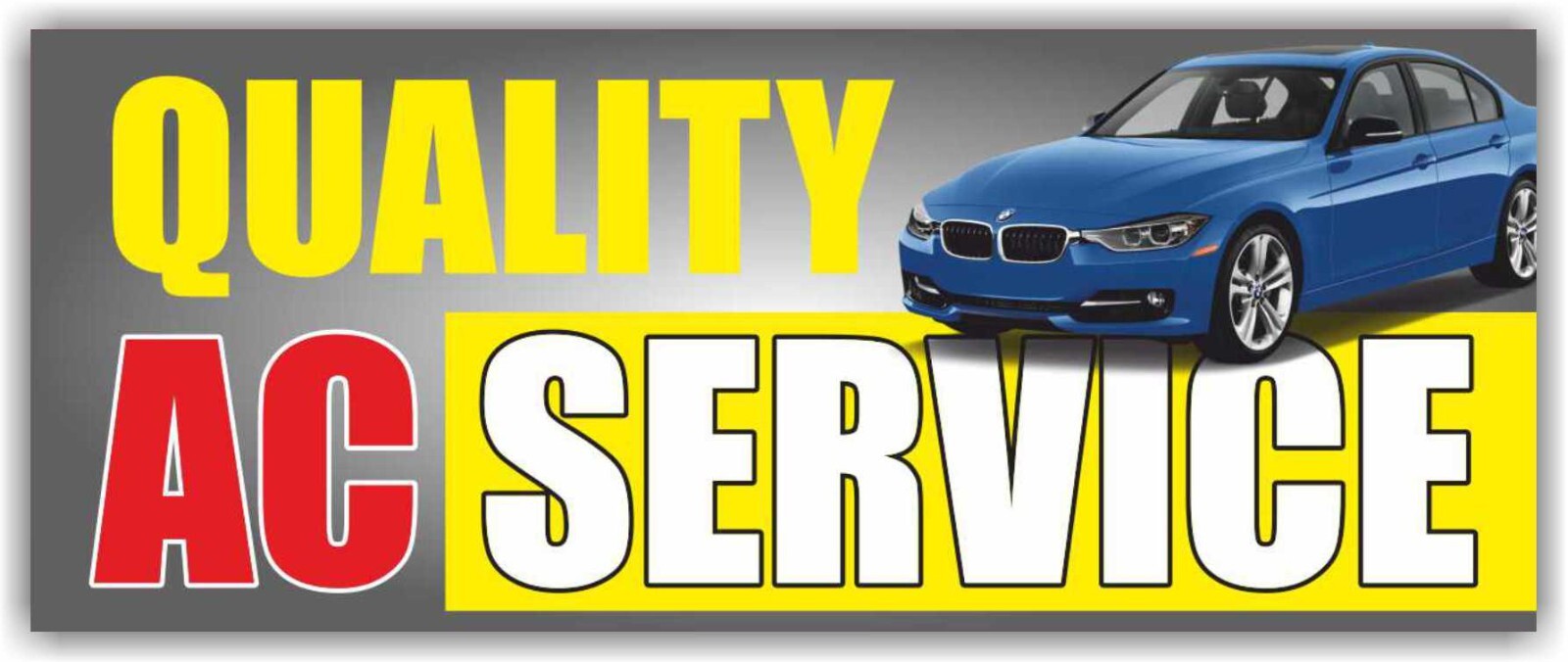 QUALITY AC SERVICE Advertising Banner Vinyl Sign Auto Repair Oil Change Mechanic