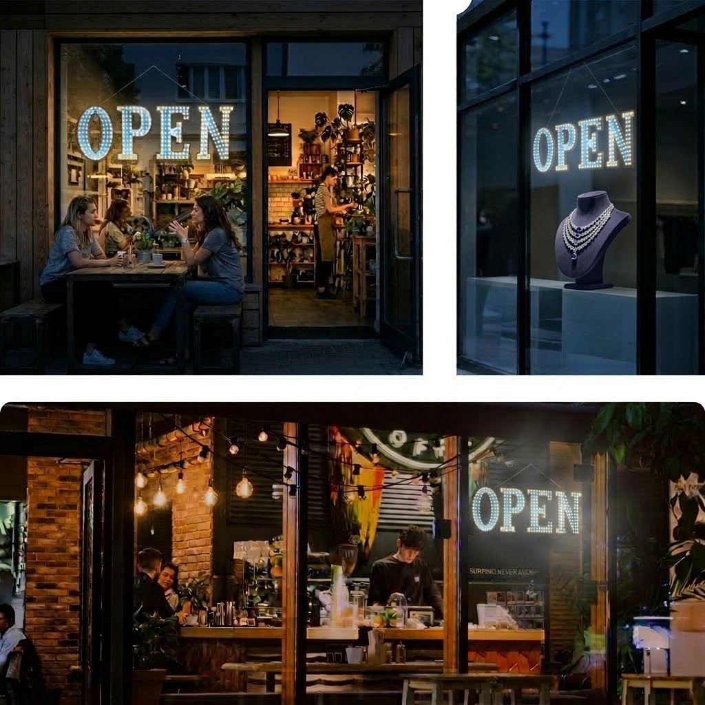 EPL Signs OPEN Blue LED Sign Business 10″x30″ Remote 3G Sparkling Mode