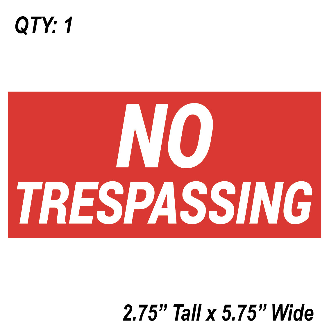 (1) NO TRESPASSING Sign Sticker Business Window Door Decal Store 2.75″x5.75″ NEW