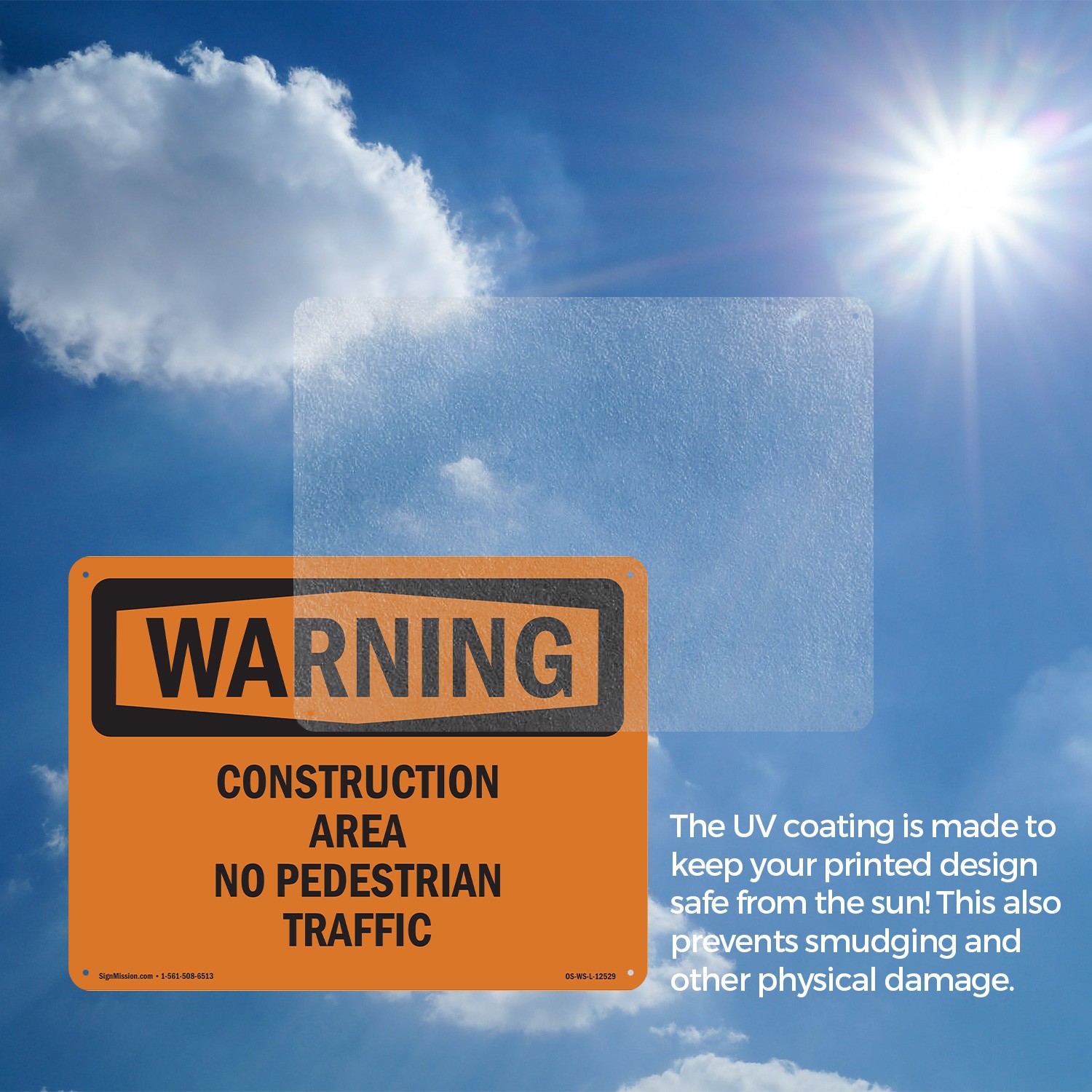 Construction Area No Pedestrian Traffic OSHA WARNING Sign, Decal 5 or 10 Pack