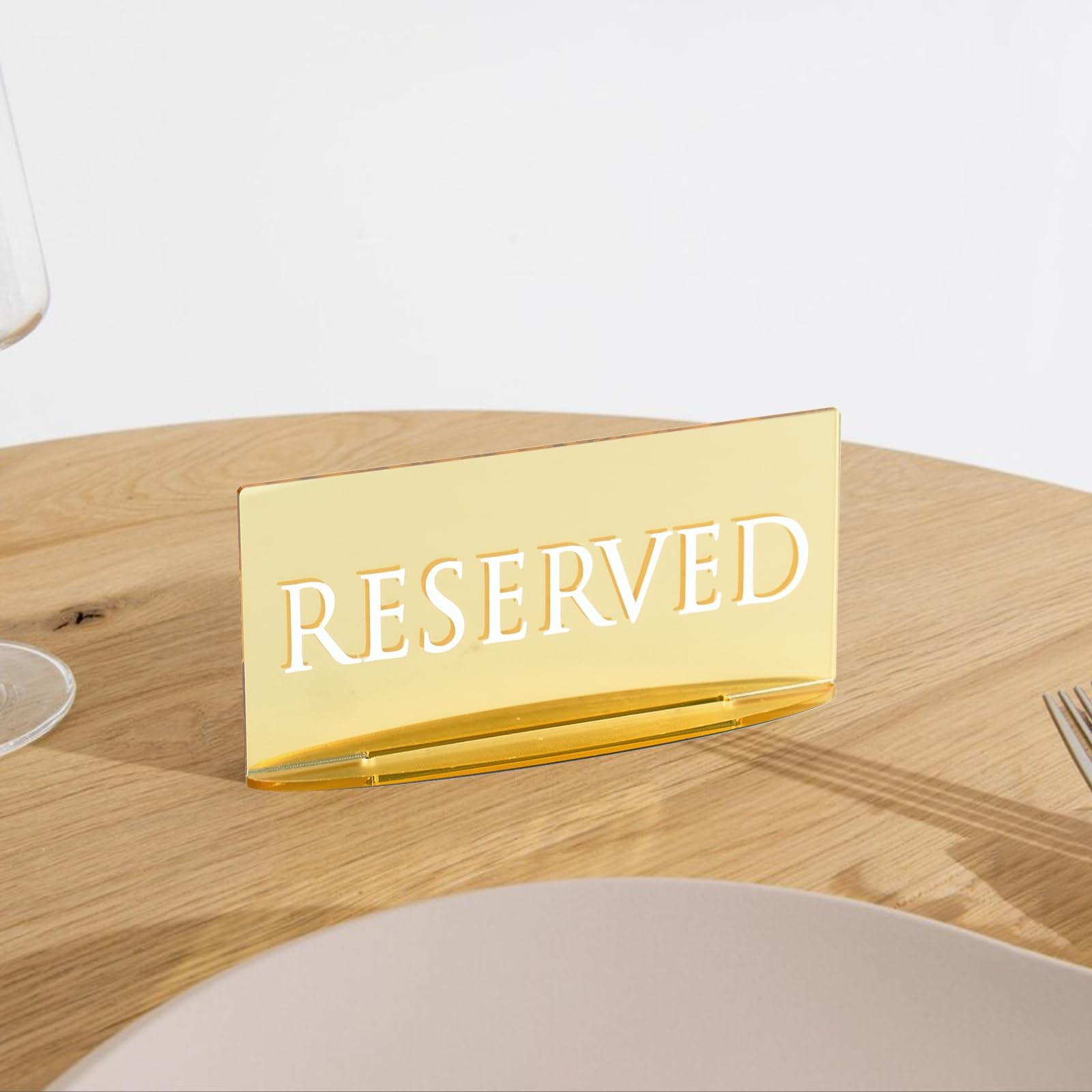 6 PCS 6×2.8 Inch Gold Mirror Acrylic Reserved Table Signs Wedding Event