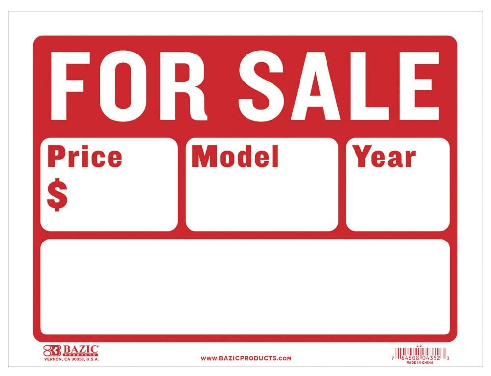 9×12 For Sale Signs Business Personal High Impact Retail 2 Line Signage