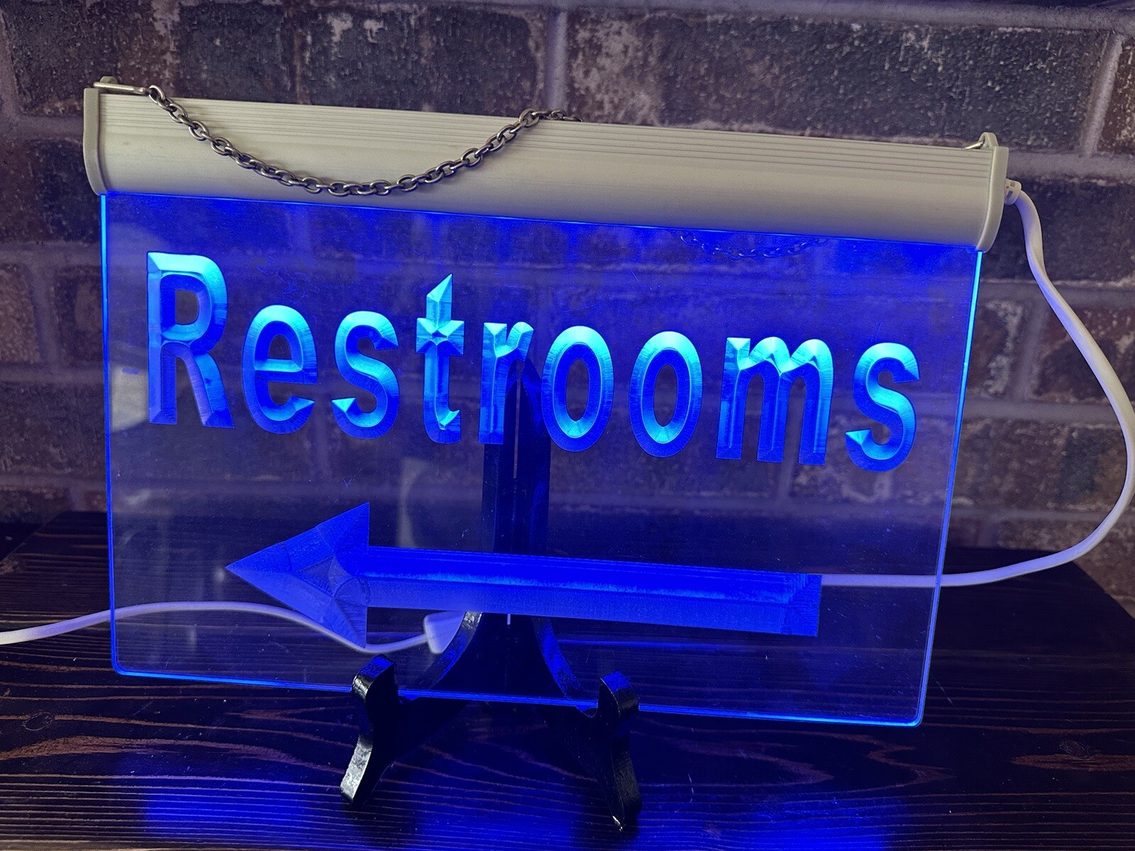 ADV PRO LED Neon Restrooms Sign, Plugin Hanging Sign