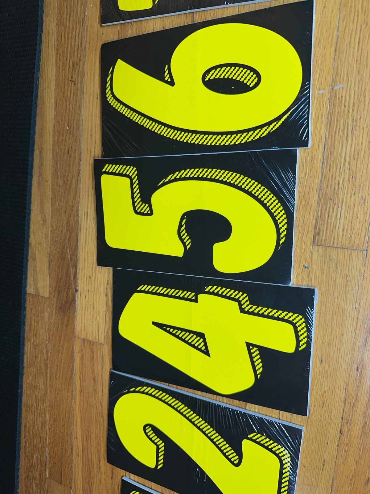 Complete Set of 7.5” Dealership Vinyl Numbers – Bold Yellow on Black – 96 Total
