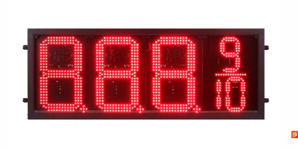 2 pieces 10” Red Color LED GAS STATION PRICE SIGN 8888 9/10