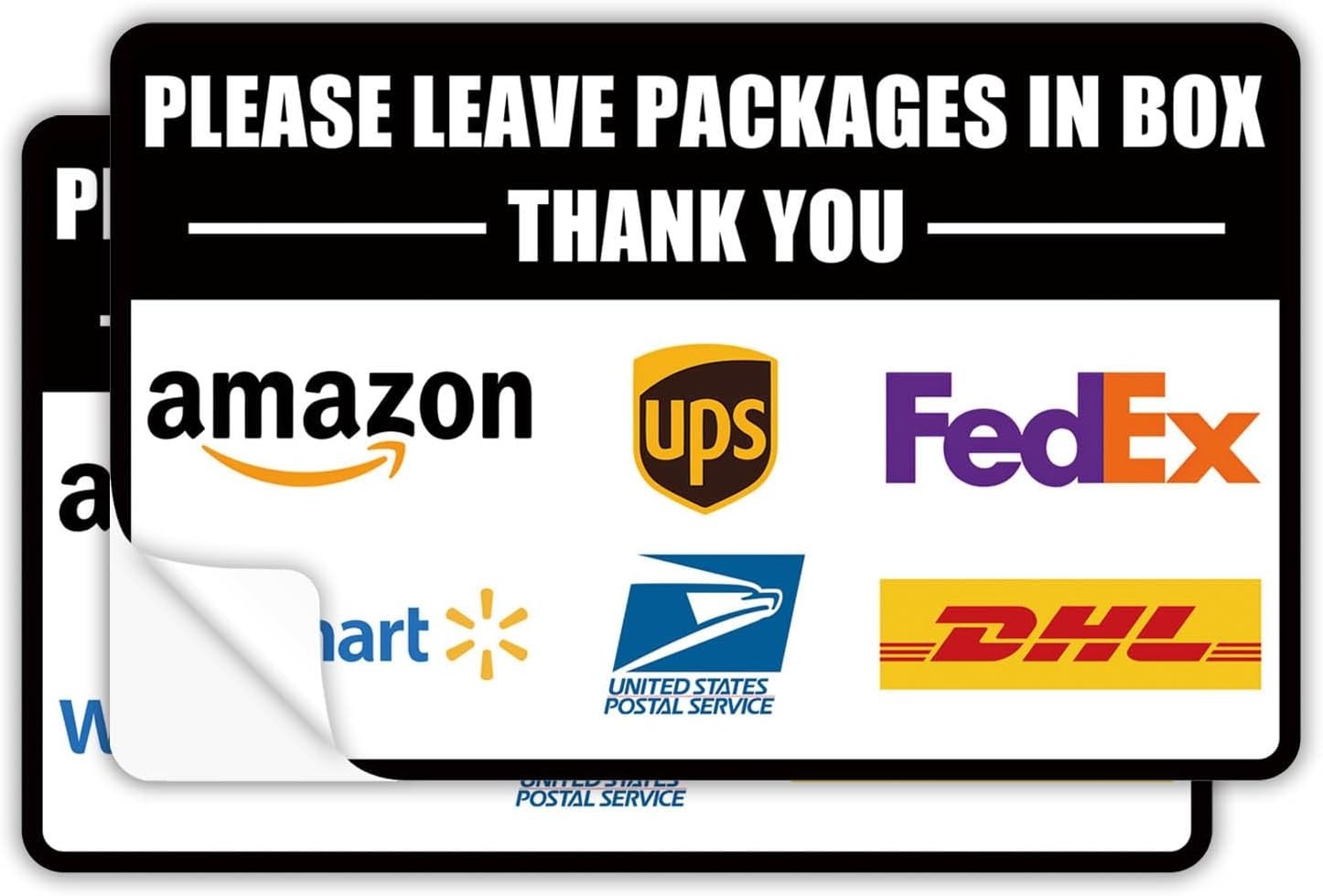 2 Pack Delivery Signs for Packages – 11 X 7 Inches Vinyl Self-Adhesive Stickers