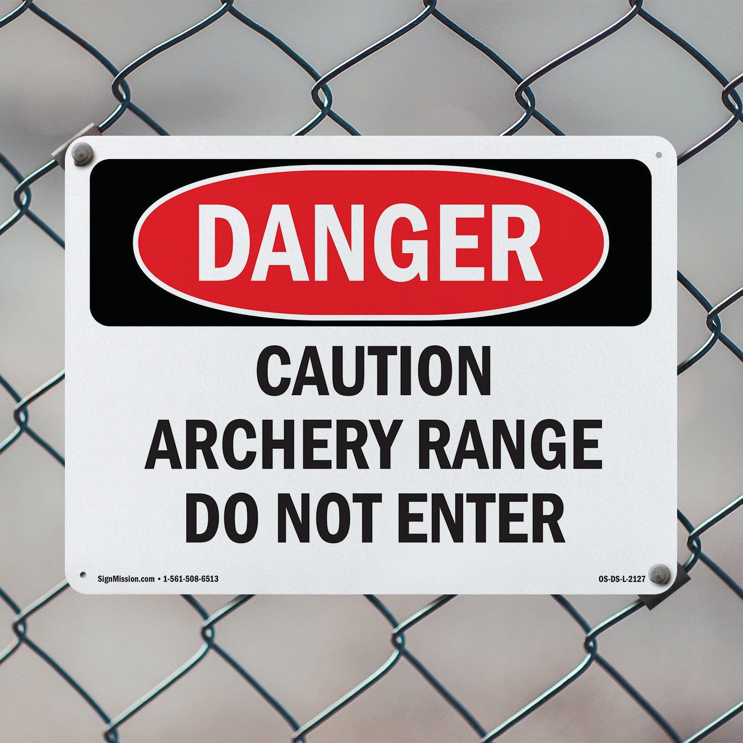 Caution Archery Range Do Not Enter OSHA Danger Sign Metal, Decal – 5 or 10 Pack