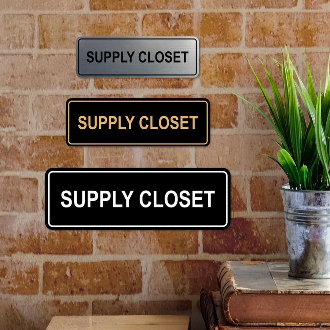 Standard Supply Closet Wall Or Door Sign Black Small Office Storage Business