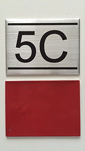 APARTMENT NUMBER SIGN -5C -BRUSHED ALUMINUM (2.25X3, Aluminium)-REF24-1027