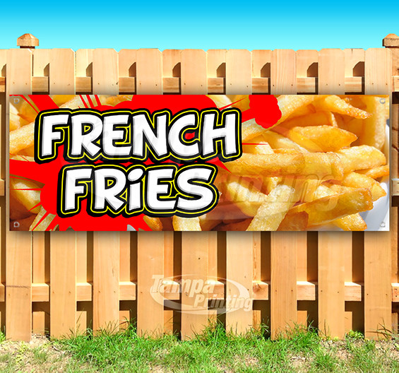 FRENCH FRIES Advertising Vinyl Banner Flag Sign CARNIVAL FOOD FAIR