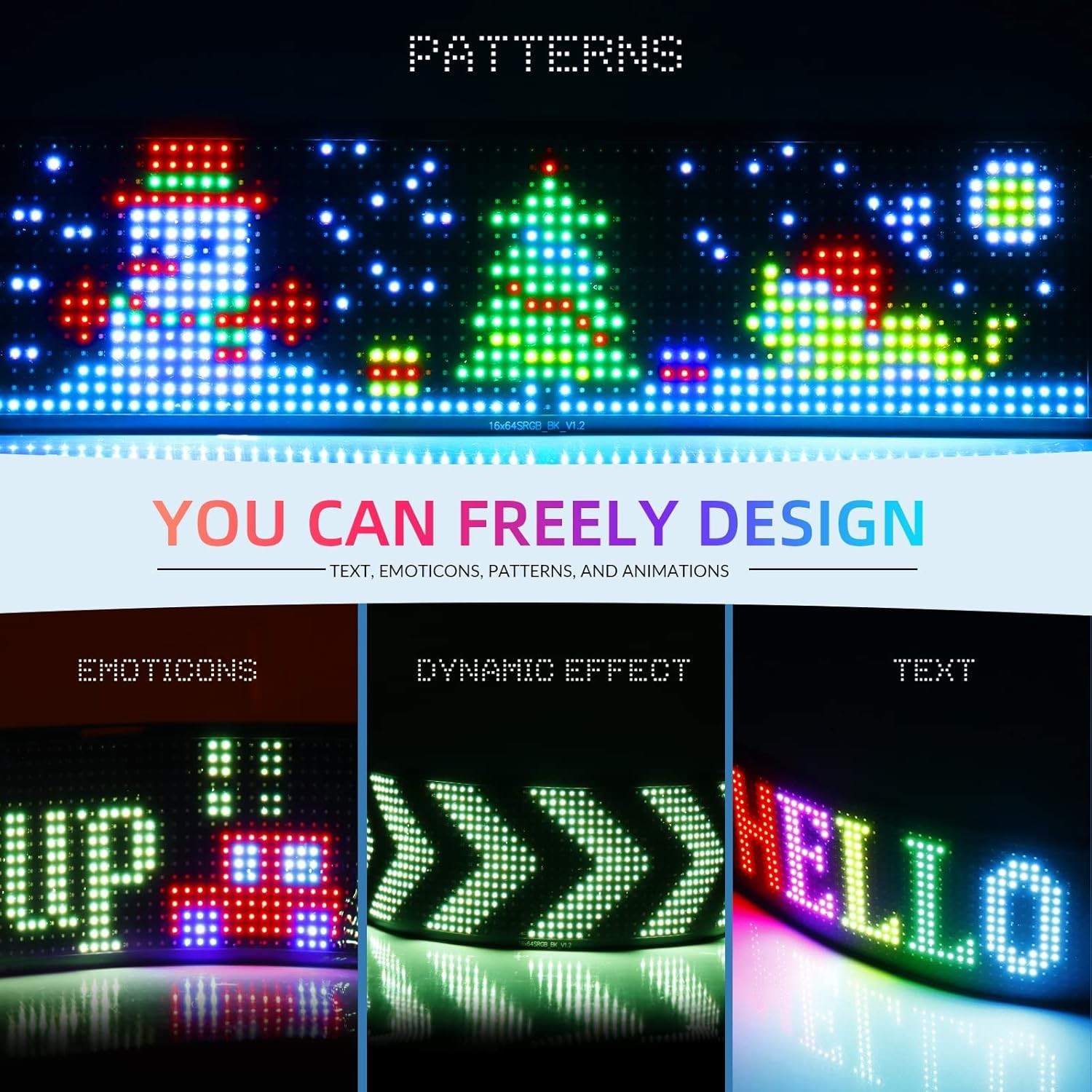 Colorful LED Store Sign, Bluetooth App Control – 15″x4″
