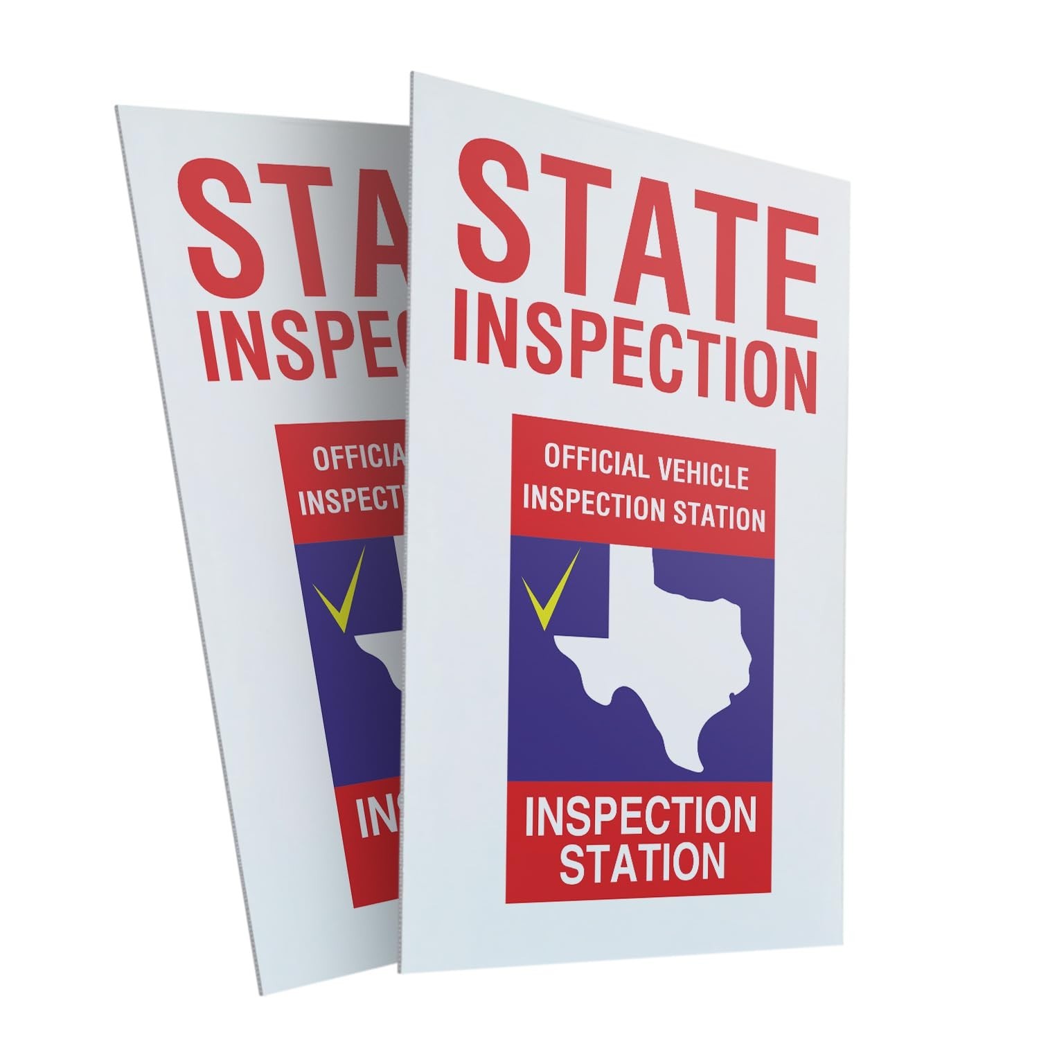 SignMission Texas State Inspection (2-Pack) 24×36 in Corrugated Plastic Signs