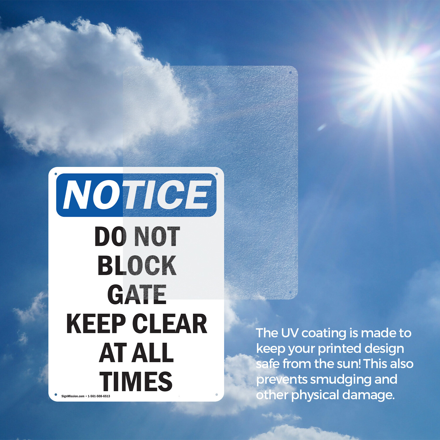 (2 Pack) Do Not Block Gate Keep Clear At OSHA Notice Sign Decal Metal Plastic
