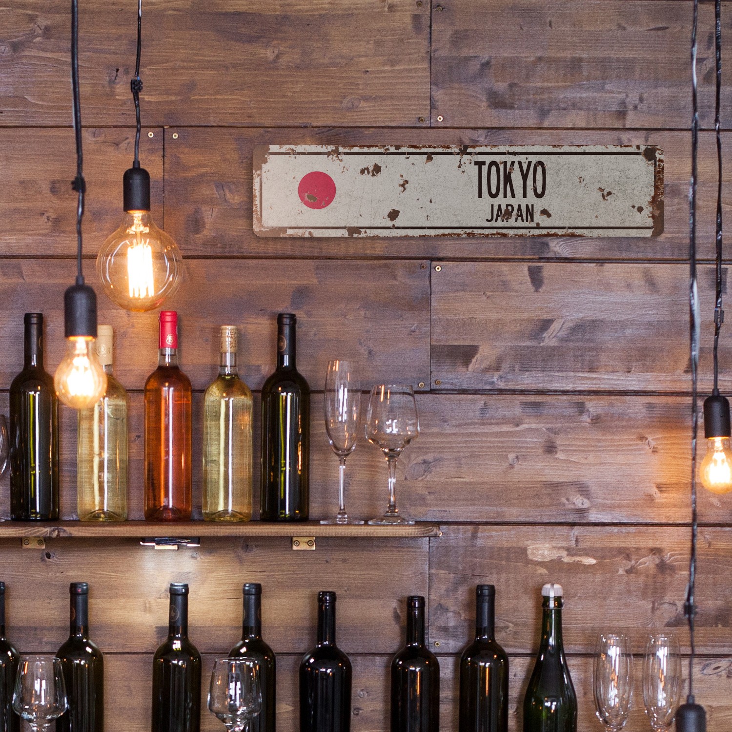 TOKYO JAPAN Vintage Style Street Sign Japanese flag city country road wall gift