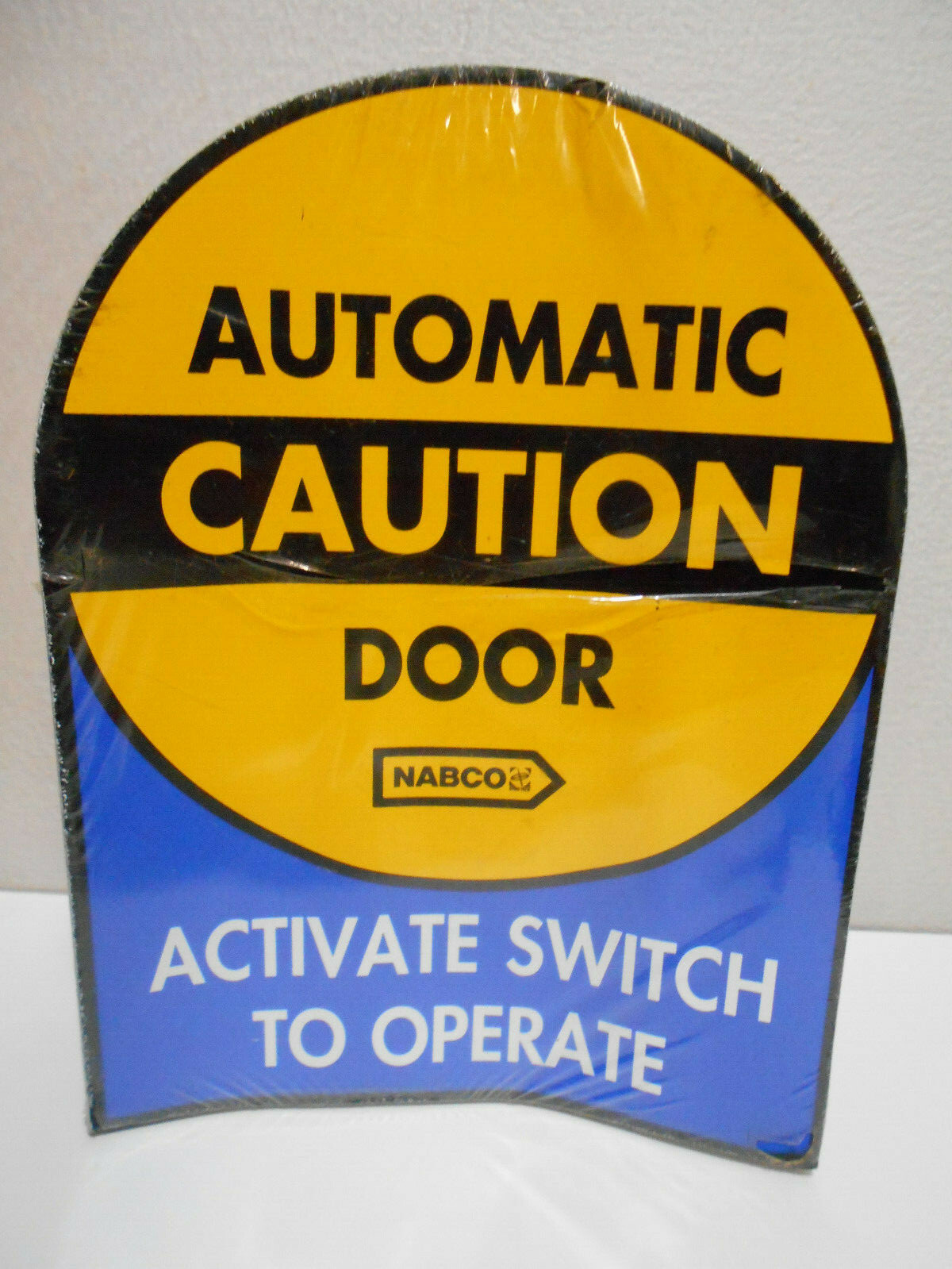 Lot of 4 New 6X8 Double Sided Caution Automatic Door Sticker Vinyl Window Signs