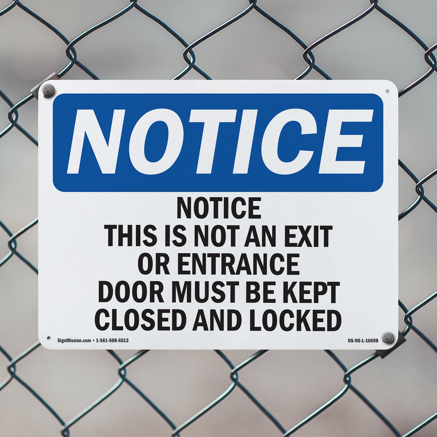 This Is Not An Exit Or Entrance Door OSHA Notice Sign Or Decal – 5 or 10 Pack
