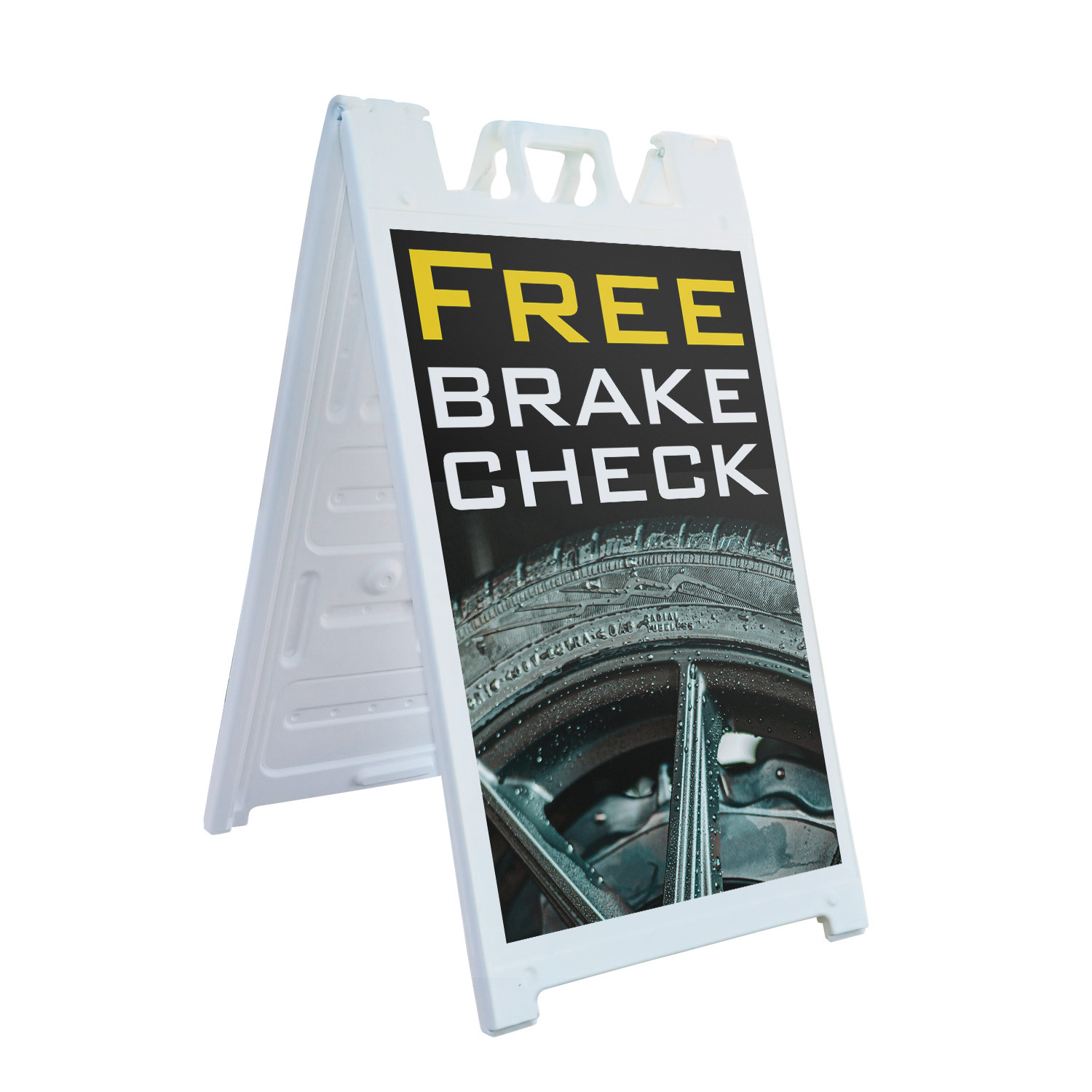Free Brake Check Heavy Duty A-Frame Sidewalk Sign Auto Repair Safety Inspection