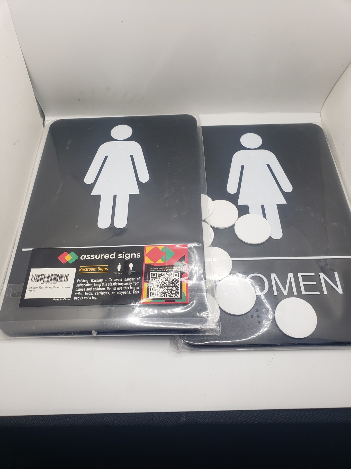2-Pack 6×9-inch Mens Womens Bathroom Signs ADA Compliant with Braille