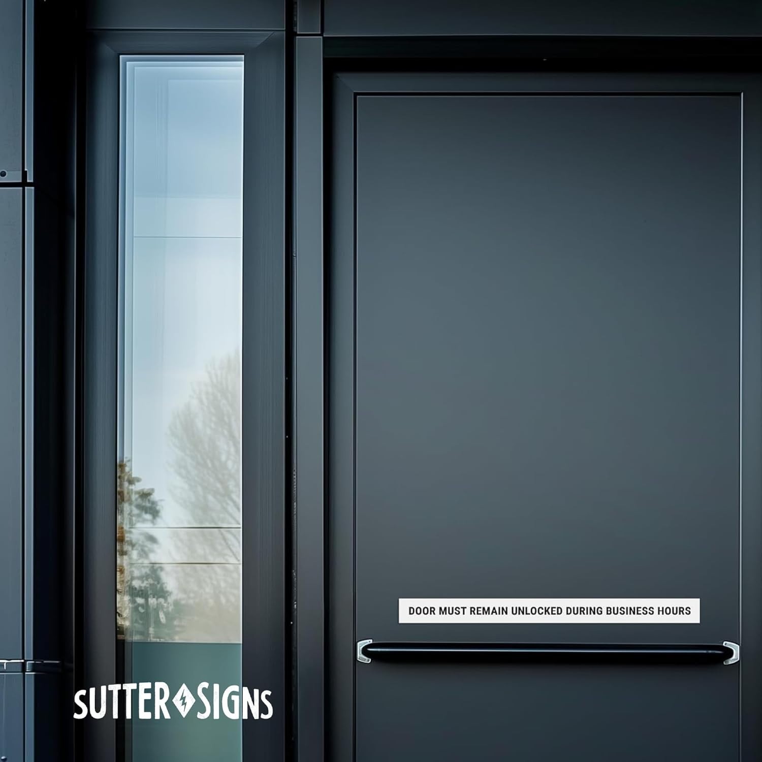 Weatherproof Door Decal – This Door Stays Unlocked During Business Hours (2pcs)