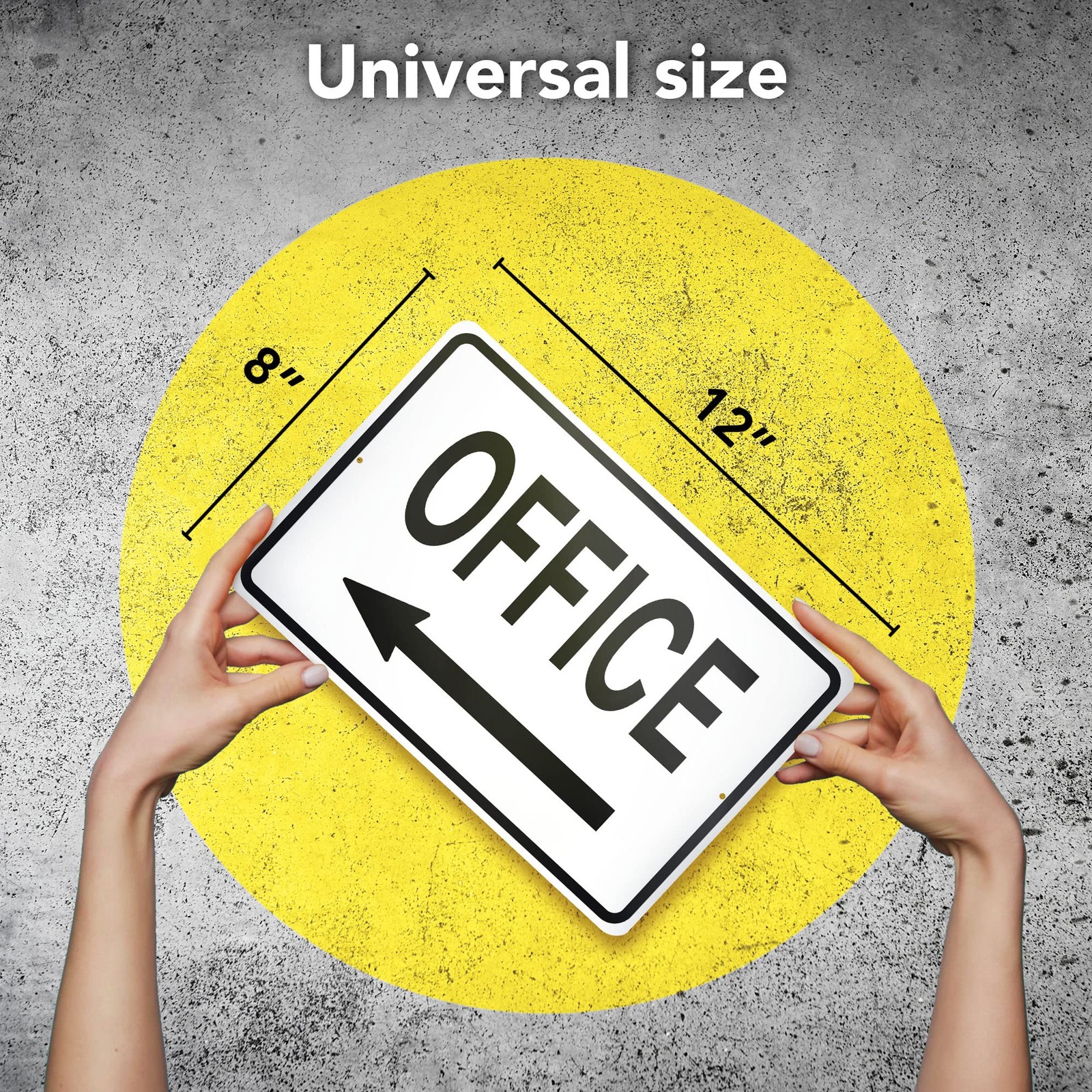 Office Sign With Left Arrow 8×12 Reflective Aluminum Door Signs UV Protect