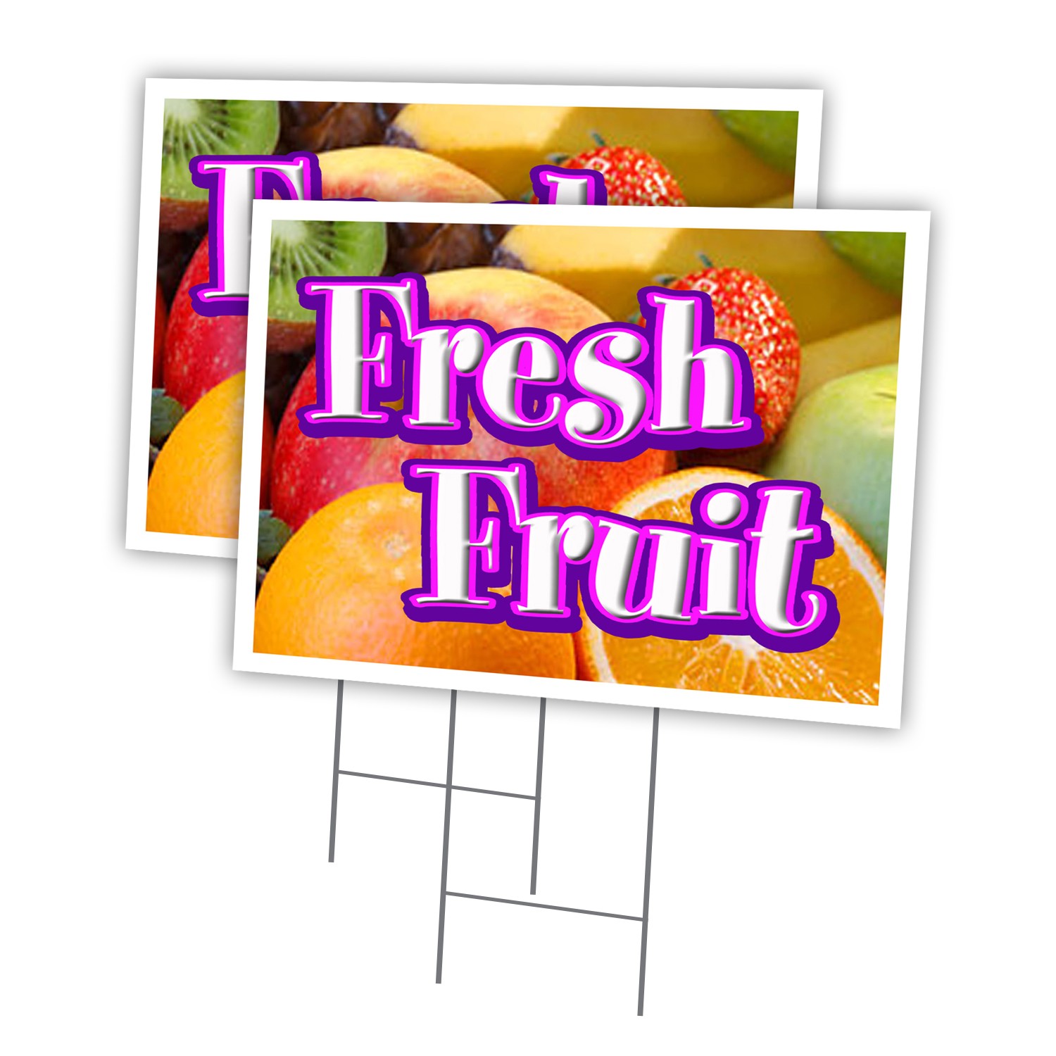 Fresh Fruit Multi-Pack of Yard Signs & Stake outdoor plastic coroplast window